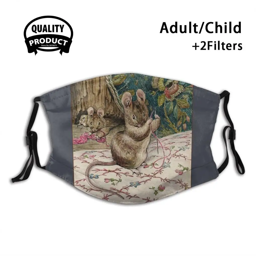 Мышей на рабочем месте. Резьбы иглы. Беатрикс Поттер. Маска для лица многоразовая