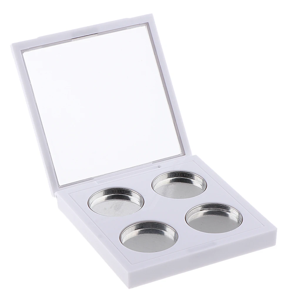 

4 Slots Empty Eyeshadow Blush Palette DIY Lip Gloss Case Box White Square