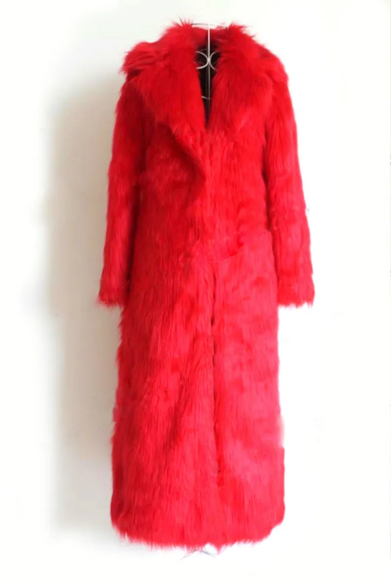 Куртка-бомбер женская удлиненная из искусственного лисьего меха с отложным