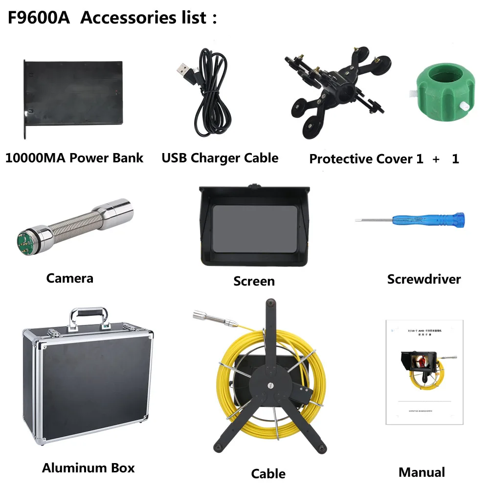 

10M / 20 M / 30 M / 40 M / 50 M inspection of industrial video pipes HD 1080P camera with meter / DVR video / photo editing