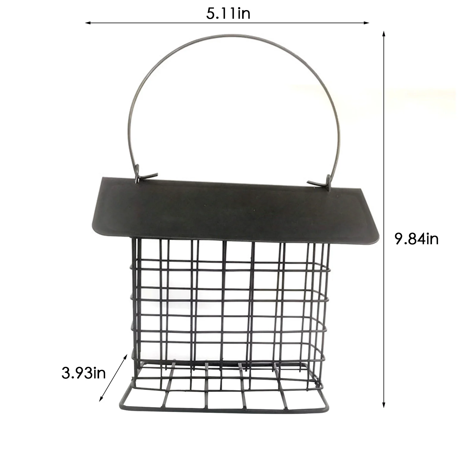 

Bird Feeder, Hanging Feeder For Outside Single Cake Wild Bird Feeder With Hanging Metal Roof