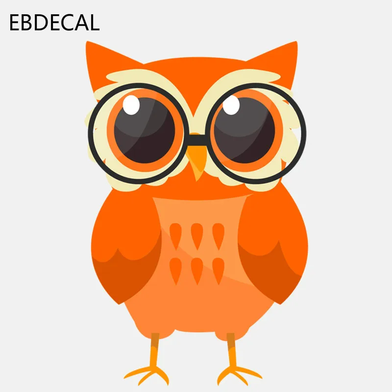 Ebdeckle оранжевый мультфильм сова носить очки для Авто/бампер/окно/настенные