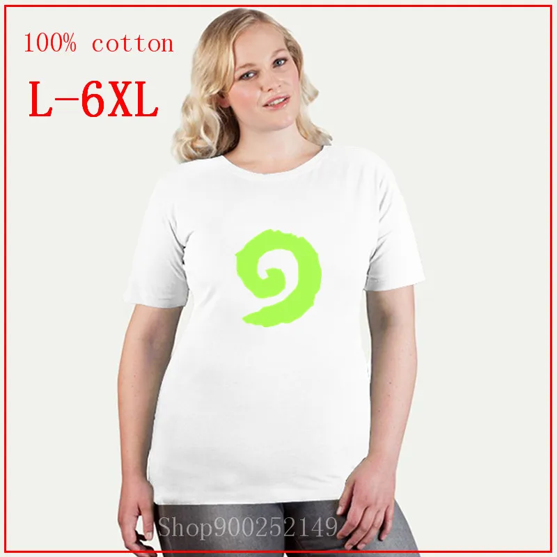 Hearthstone вихревой логотип размера плюс Топы 4XL 5XL 6XL футболки женские Футболки