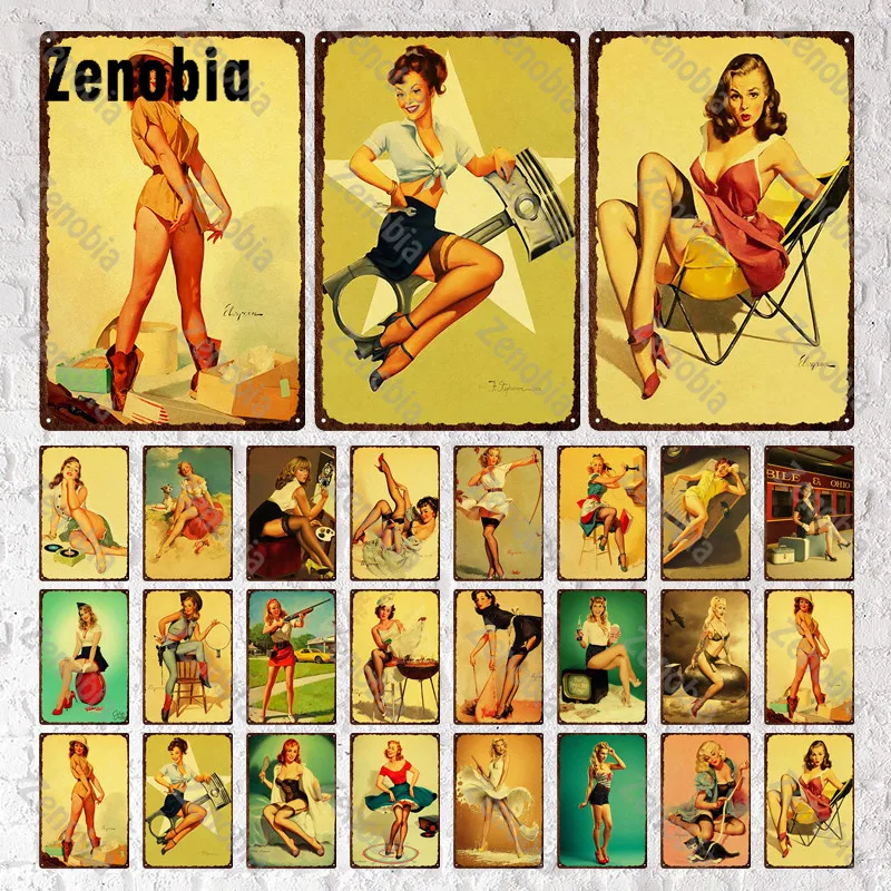 

Привлекательная красивая девушка, металлическая табличка, фототабличка, металлическая табличка, металлический постер, домашний декор для ...