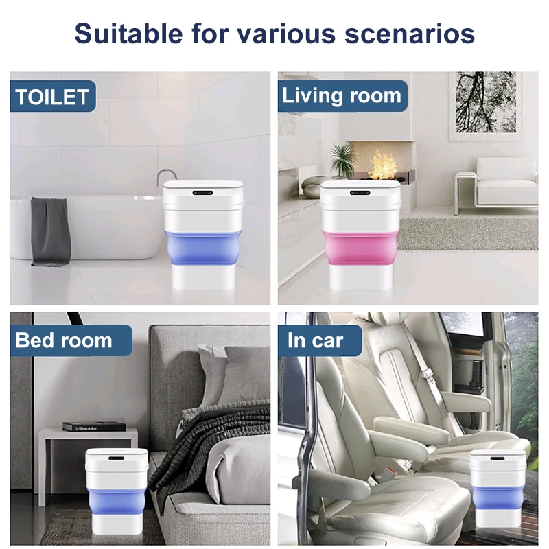 

Electronic trash can household garbage can kitchen bathroom garbage intelligent folding garbage can automatic sensor garbage can