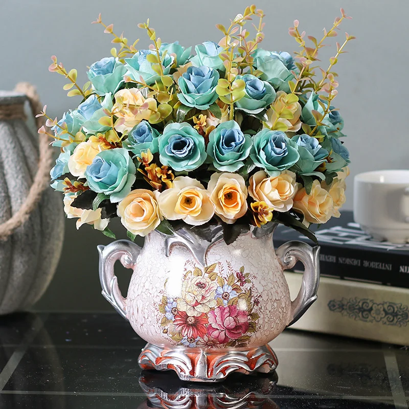 

6 Fork 12 Head Small Roses Home Decoration Accessories Simulation Bouquet Silk Flower Wedding Bouquet Garden Decoration Flores