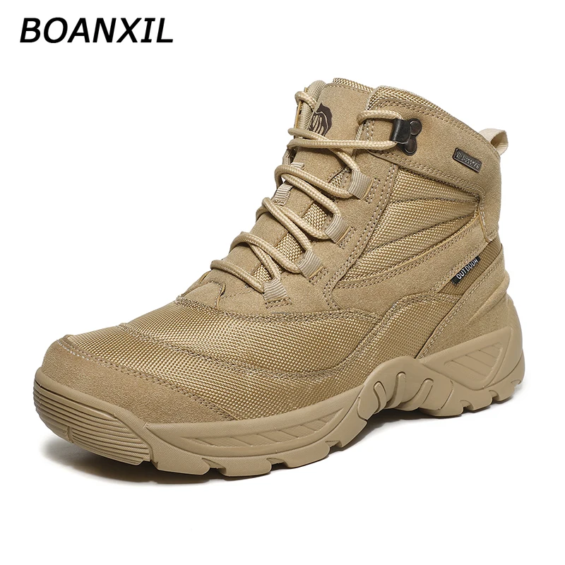 

BOANXIL 2022, походная обувь, мужская осенне-зимняя уличная спортивная обувь, мужские ботинки для альпинизма, кемпинга, треккинга, горной атлетик...