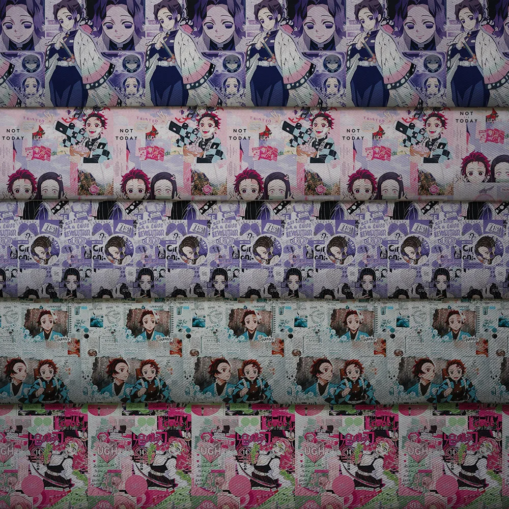 Полиэфирная хлопковая ткань 50 см * 140 с мультяшным принтом Лоскутные материалы