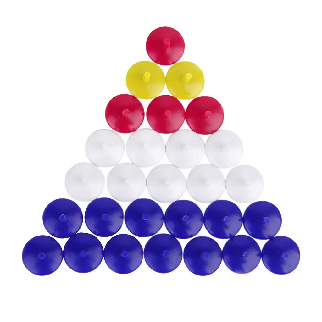 

50pcs Golf Position Marker Flat Round Plastic Golf Ball Multicolor Markers