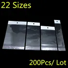 Самоклеящиеся пластиковые пакеты 200 шт.лот, самоклеящиеся полиэтиленовые пакеты для ювелирных изделий, поделок, париков, маленькие подарочные пакеты для хранения