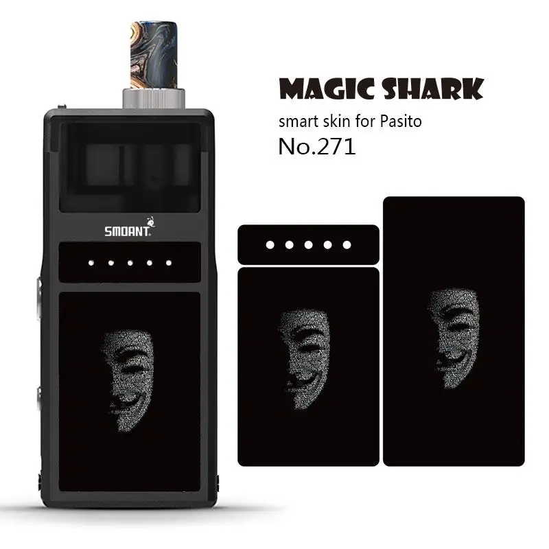 Волшебная Акула автомобиль призрак всадник мотоцикл V-Vendetta камень печати кожи фильм Обложка Pod Vape стикер чехол для Smoant Pasito - Цвет: 271