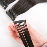 10pcslot 40 70cm 100 human hair natural 6d 1 5gpc hair extension virgin hair 6d hair extension kit wholesale price