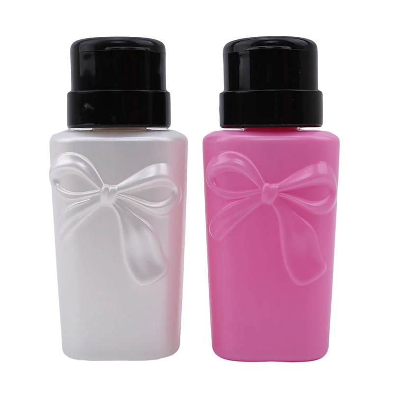200 мл розовый белый насос жидкое спиртовое давление пустой лак для ногтей