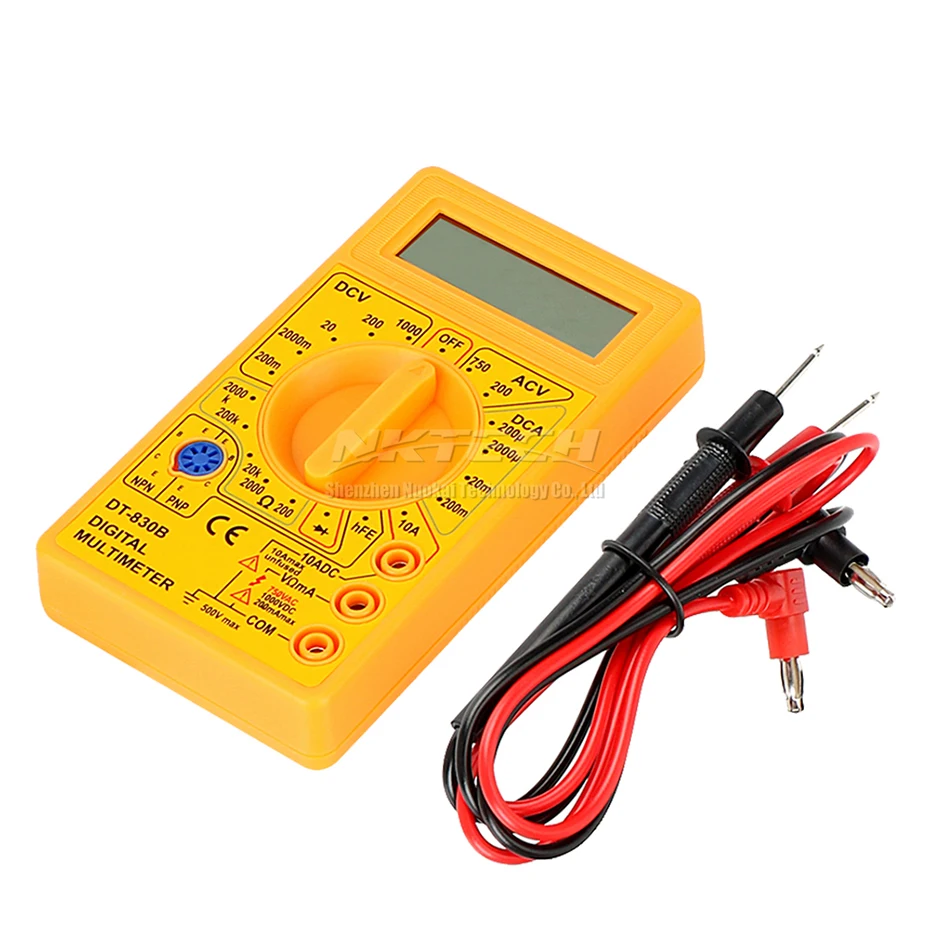 Новый Желтый Цифровой мультиметр DT 830B Электрический вольтметр Амперметр Ом