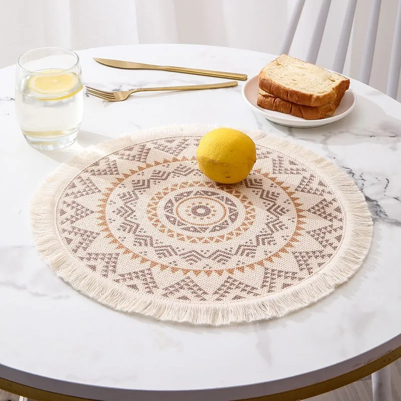 

2pcs/4pcs/6pcs Cotton Linen Pad Coaster Cup Coasters Pads Mug Placemat Cups Mats Christmas Decor Dining Placemats Tea Coffee