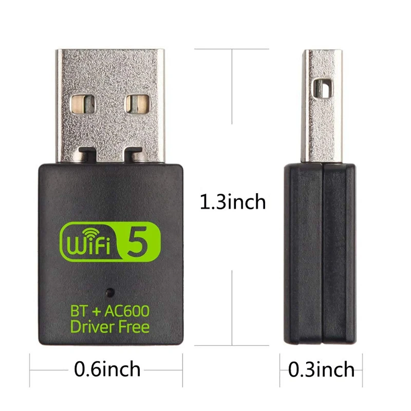 Мини USB 600 Мбит/с беспроводной адаптер бесплатный накопитель двухдиапазонный 2 4G/5