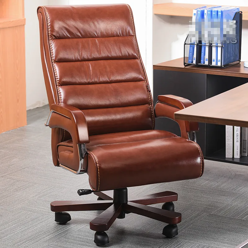 

Ergonomic Leather Executive Office Chair Smart Electric Massage Wooden Chair Top Quality Parents/Business Gift bureaustoel