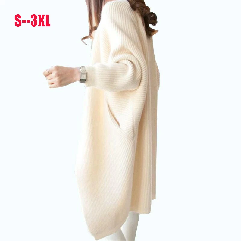 Women Long Sweater Cardigans 3XL Winter Stitch Poncho Knitting Sweater Female Over sized Shawl Cape Jacket Coat Trench Parka