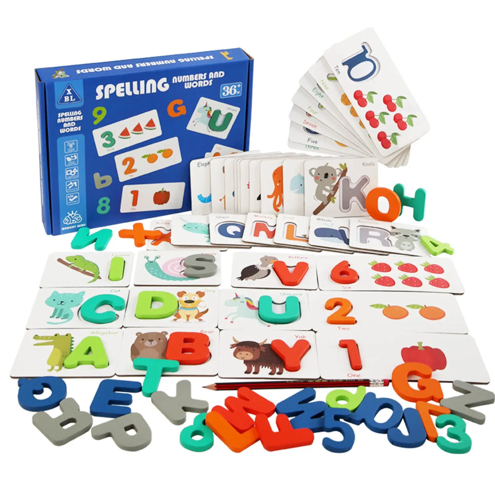 

Деревянные буквы алфавита с цифрами, 1 набор, буквы правописания, головоломка, игра, Обучающие карты, соответствующие детские развивающие иг...