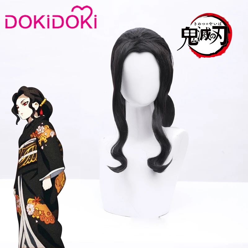 Парик DokiDoki для косплея киметсу из аниме рассекающий демонов женский черный парик