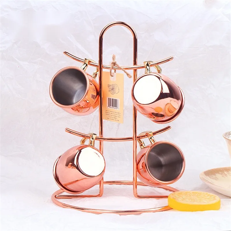 

Bar Soul Mini Moscow Mule Mugs 4pcs 60ml Mini Moscow Mule Mugs Mule Cups Copper Cups Espresso Plated Shot Stainless Steel Mugs