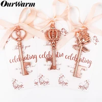 ourwarm wedding souvenir favors for guests baby shower gifts 3050set rose gold key bottle opener party favors for kids birthday