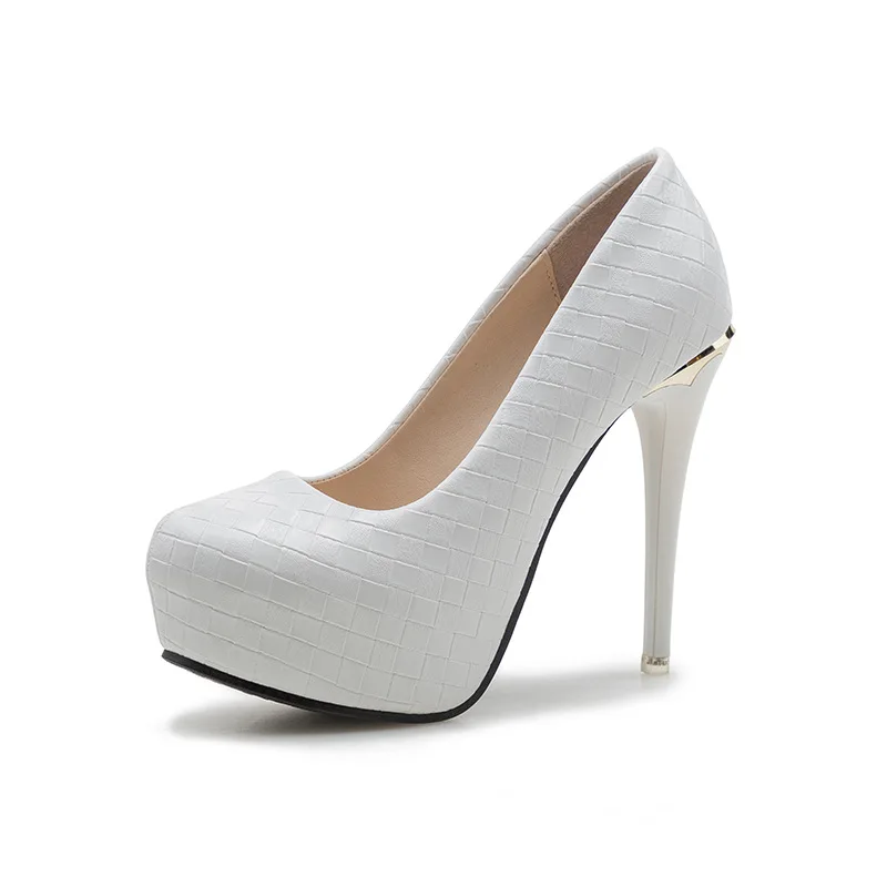 

High heels women stiletto waterproof platform 2020 spring new waterproof platform round toe 12cm black single shoes