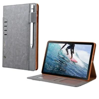 for samsung tab s6 lite s4 tab a case stand leather tablet sleeve wallet cover with card pen slot shockproof protective shell