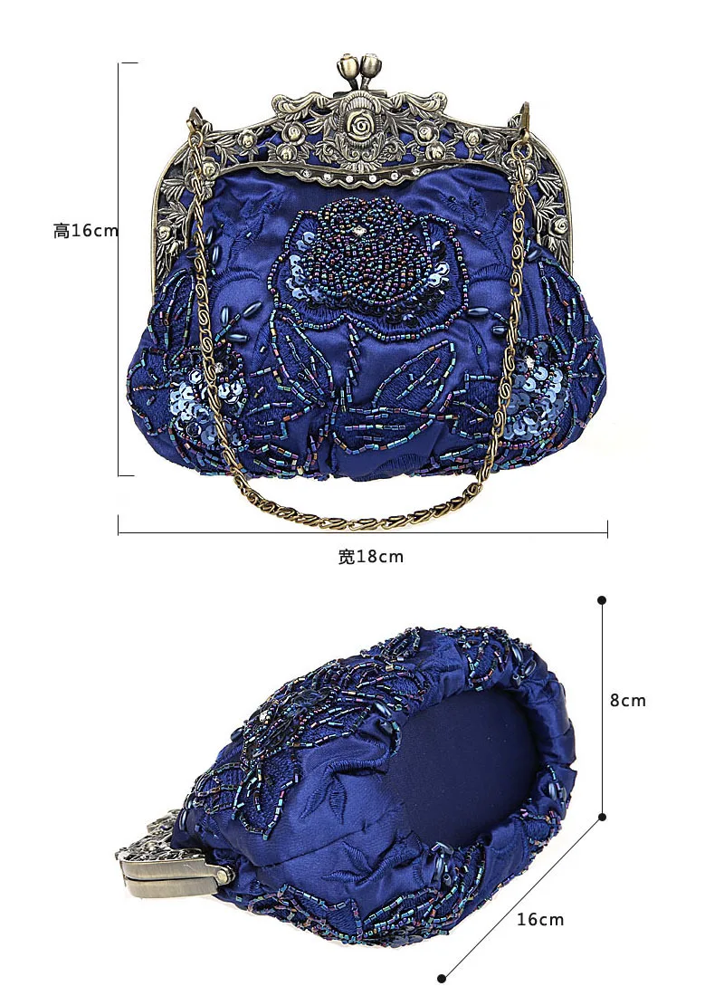 

2020 Classic Women Clutches Purse Vintage Handmade Beading Evening Bags Females Wedding Party Bridal Tote Handbags Clutch purse