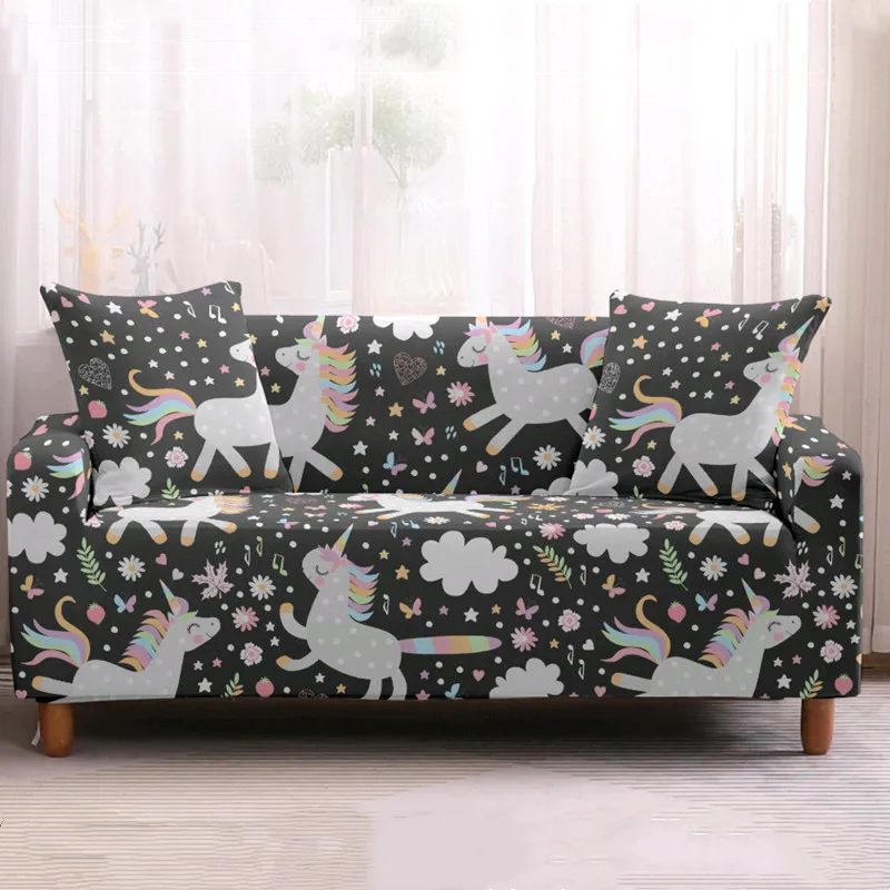 

Cartoon Pattern All-wrapped Sofa Cover Sofa Slipcover Elastic Stretch Couch Cover for Living Room Loveseat Corner Sectional Sofa