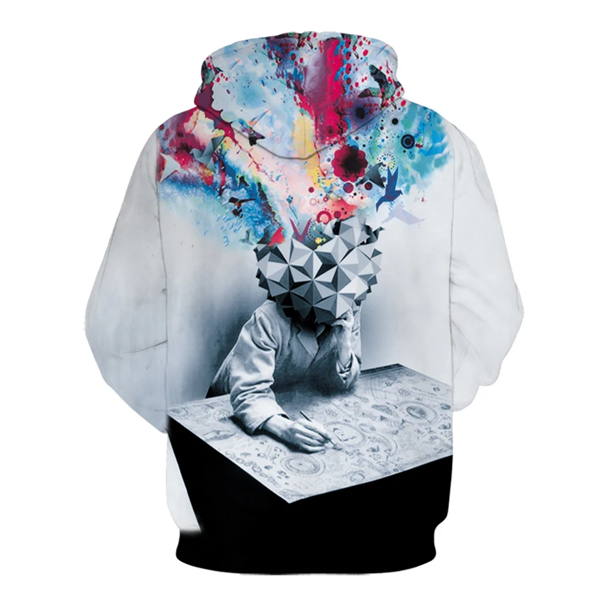 Толстовка с капюшоном для мужчин и женщин трендовый свитшот забавным котом 3D