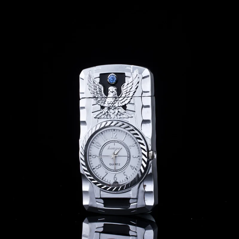 Необычные золотые часы Jet фонарь Зажигалка Turbo завышенные бутан факел Зажигалки