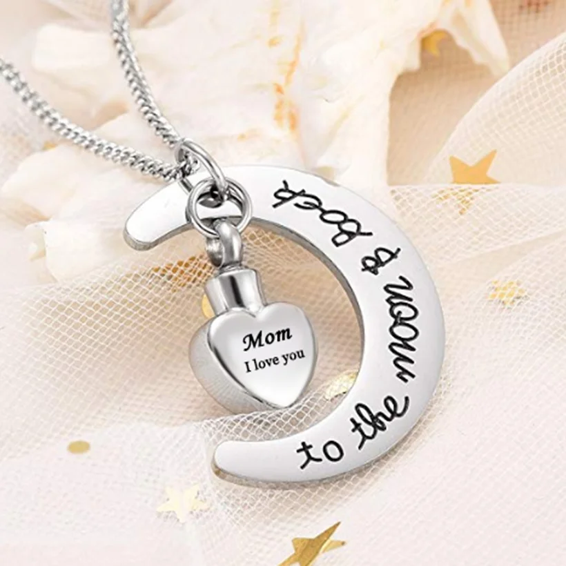 Очаровательная бижутерия I Love You to the Moon and Back Urn ожерелье для праха памятный кулон