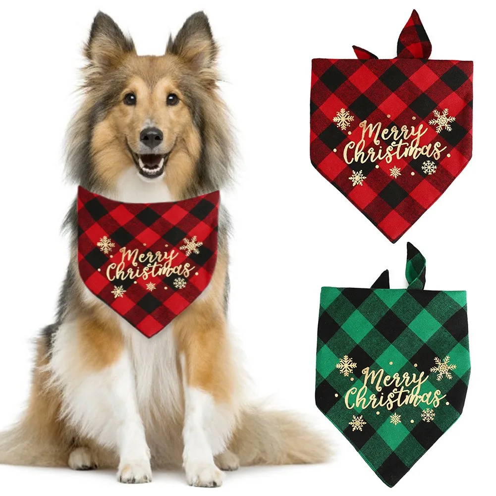 

Рождественские банданы для собак, моющийся шейный платок для домашних животных, шарф, слюнявчик, полотенце для маленького и среднего размер...