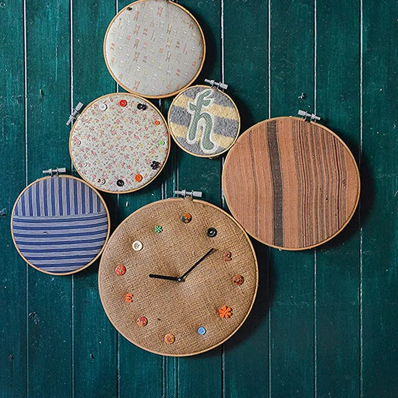 

10 Pcs Bamboo Embroidery Hoops Round Wooden Circle Cross Stitch for Diy Art Craft Handy Sewing 4 Inch