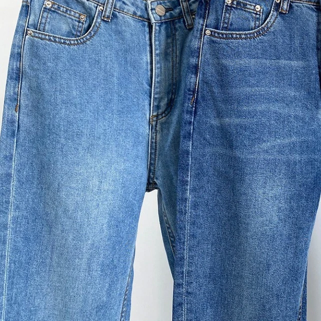 

Women Jeans Pants New Retro Washed Mid-high Waist Straight-leg Slim Jeans Women