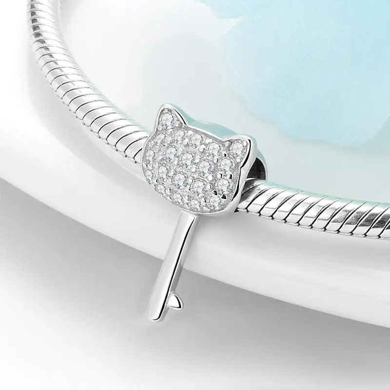 Новинка подвеска в виде Луны с розовым кубическим цирконием рыбьего котенка