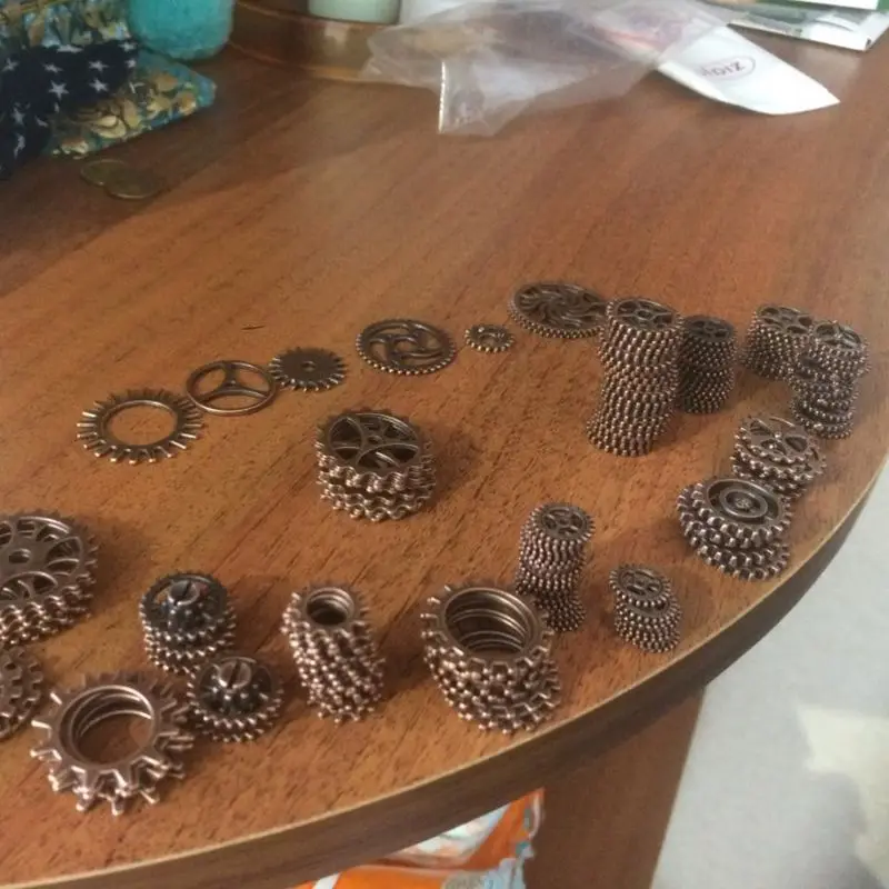About 120g/lot DIY jewelry Making Vintage Metal Mixed Gears Steampunk Gear Pendant Charms Bracelet Accessories(Ancient red coppe | Игрушки и