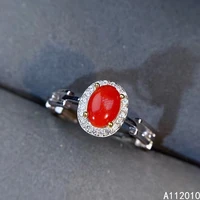 kjjeaxcmy fine jewelry 925 sterling silver gem natural gemstone red coral new womans lady girl female crystal ring