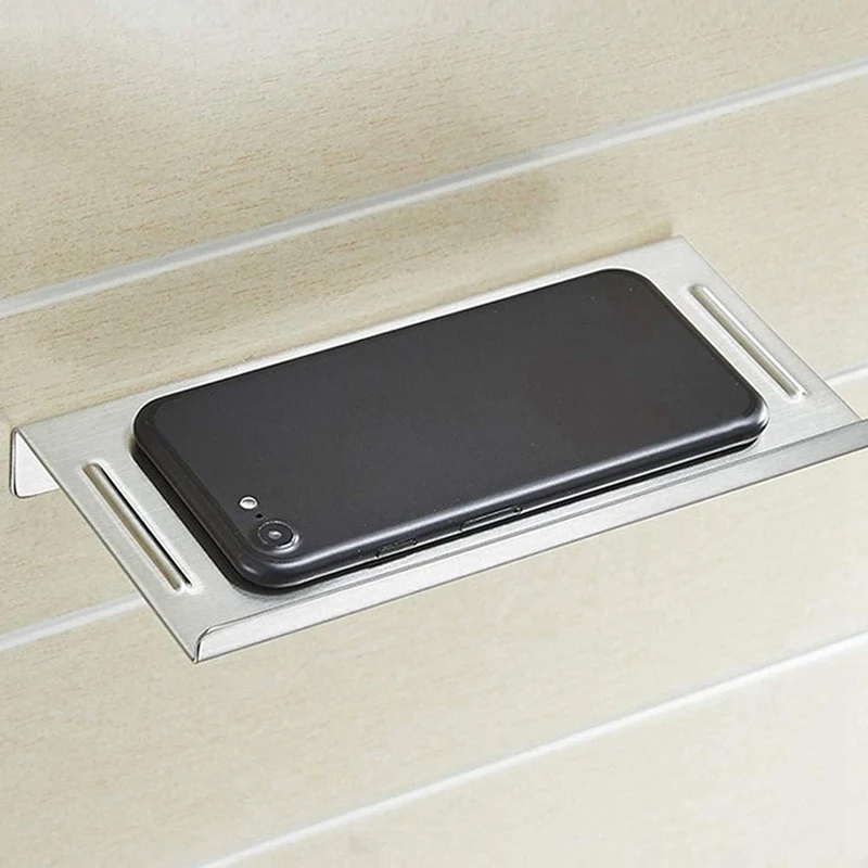 Wall Mounted Carbon Steel Bathroom Toilet Phone Holder Shelf, Toilet Paper Holder Paper Roll Holder for Bathroom