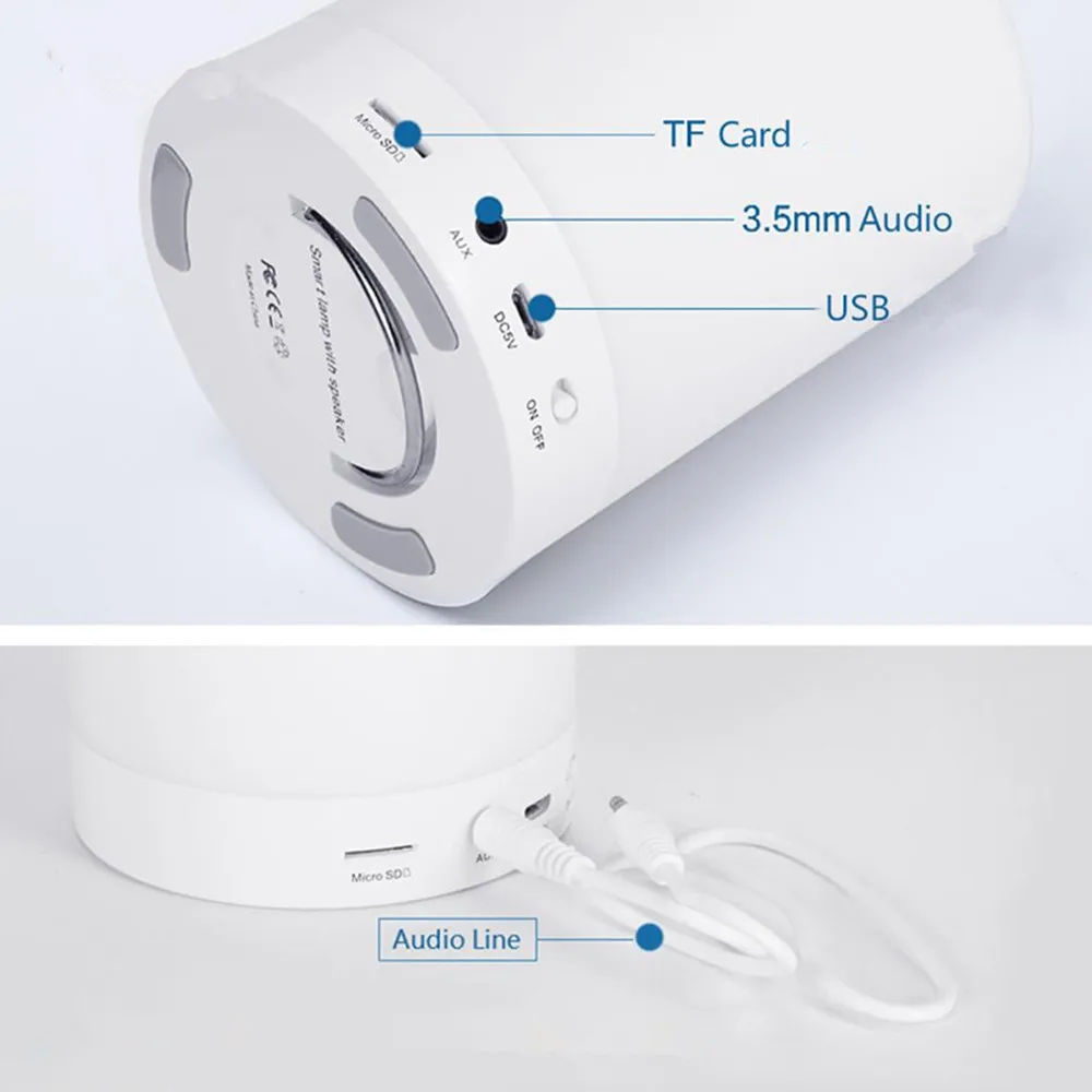HZFCEW умная RGB Сенсорная лампа управления, Портативный Ночной светильник, bluetooth-динамик, светильник и динамик все в одном, MP3 и sd-карта palyer