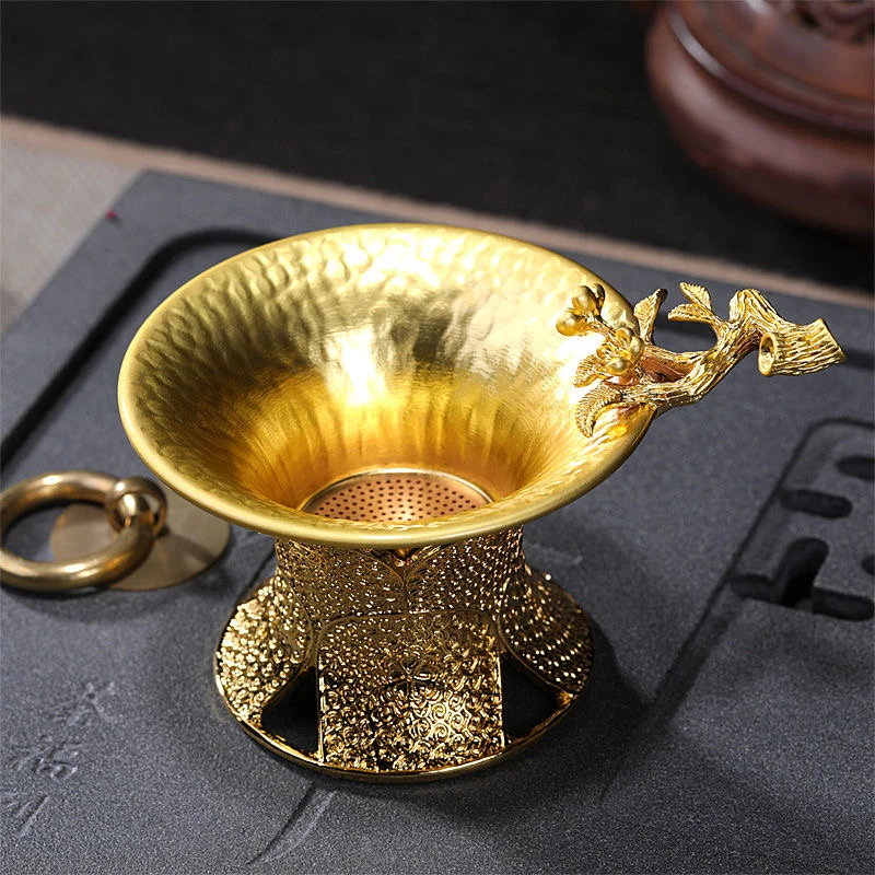 Набор для чая ручной работы из чистой меди набор утечки Рельефный цветок сливы