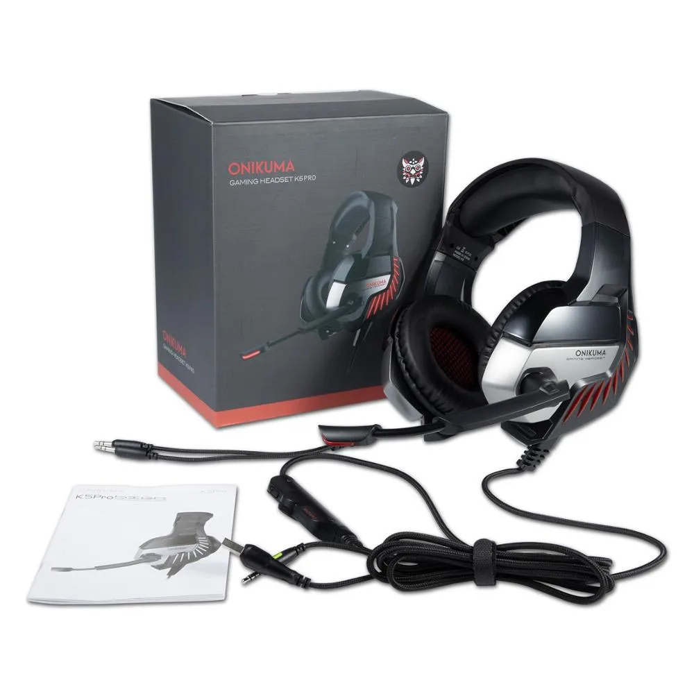 Игровые наушники ONIKUMA K5 PRO игровая стереогарнитура с микрофоном и USB проводные 60%
