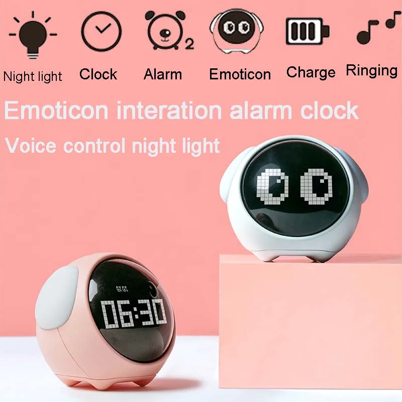 Милый Многофункциональный электронный цифровой эмотикон детский фонарь со