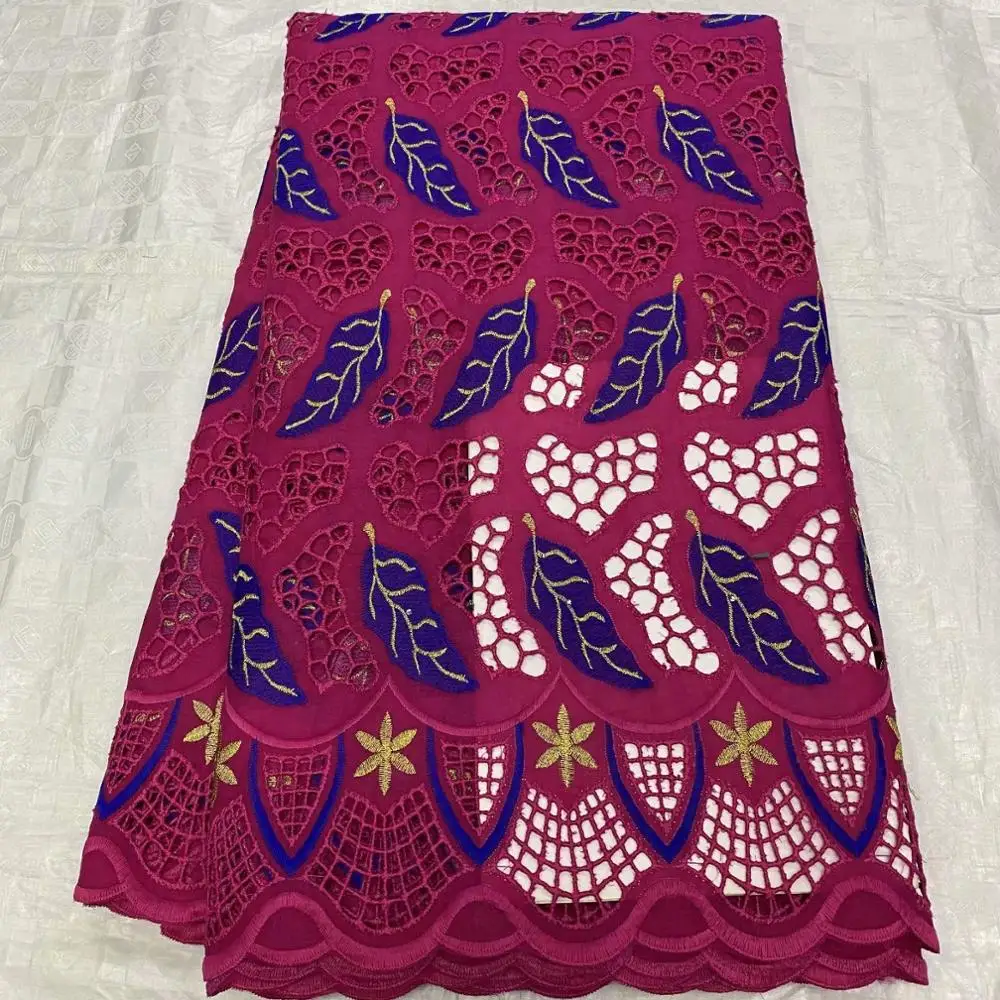 

Pretty Embroidery African Women's Cotton Swiss Voile Lace Fabric For Wedding/Party Dress OCH93(5Yards/Lot)