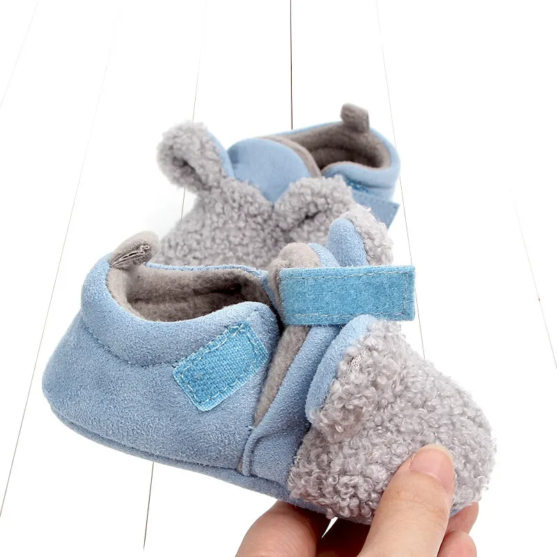 

Baby Socks Shoes Boy Girl Booties Winter Warm Sheep Ear Crawl Toddler Prewalkers Cotton Soft Anti-slip Infant Newborn Crib Shoes