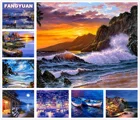 Набор для алмазной вышивки сделай сам, картина с изображением ночной сцены 5D, лодка с полным заполнением, мозаика, Набор для вышивки крестиком, аксессуары для украшения дома