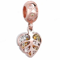 925 sterling leaf diy charms bead european plant crystal charm for original bracelet pendants beads girl women jewelry making