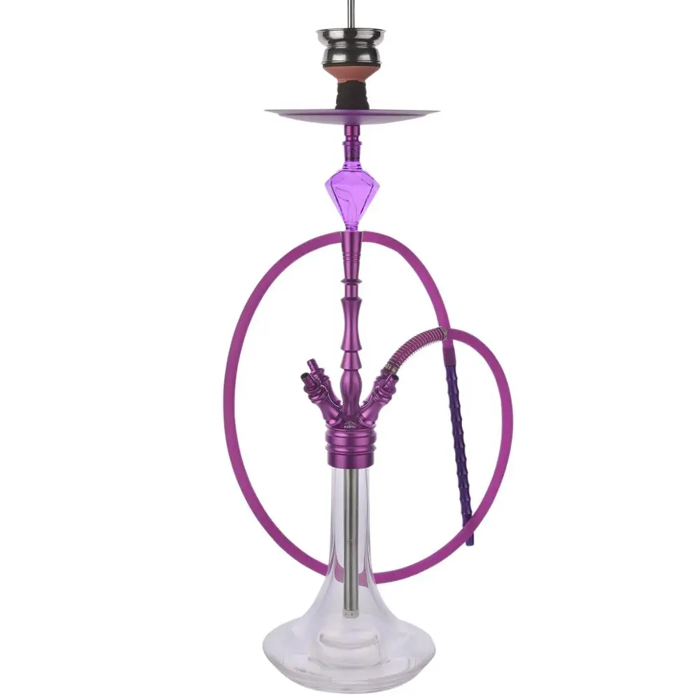 Purple Кальян набор большой размер Chicha алюминиевый сплав кальян molasse Ловец шланг narguile аксессуары Hotselling4 подключения адаптер - Цвет: Purple