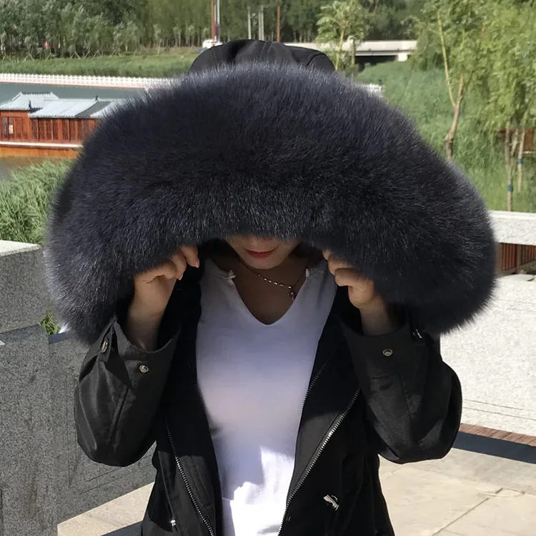 Зимняя Новинка, воротник из лисьего меха, модный Удобный шарф из меха, цвет, большой меховой воротник, пальто, воротник для мужчин и женщин, шаль